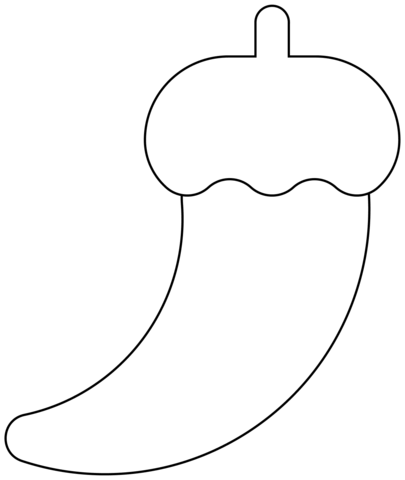 Hot Pepper Emoji Coloring Page